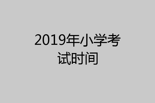 2019年小学考试时间