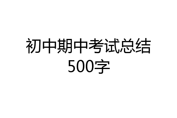 初中期中考试总结500字