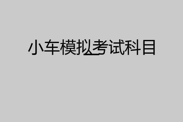 小车模拟考试科目一