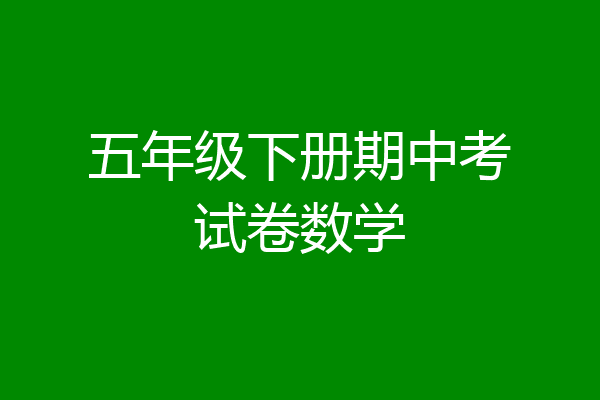 五年级下册期中考试卷数学
