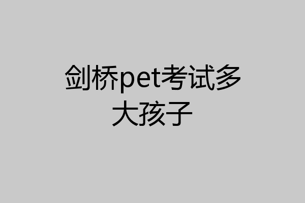 剑桥pet考试多大孩子