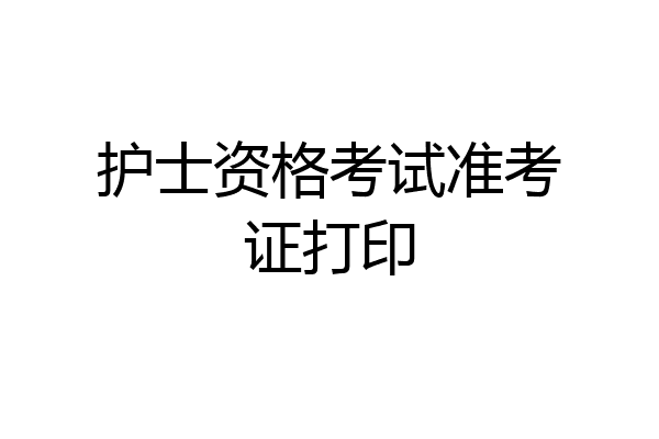 护士资格考试准考证打印