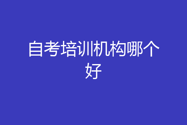 自考培训机构哪个好