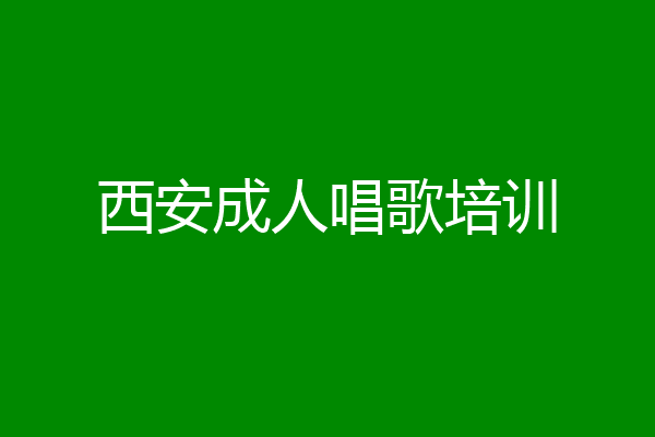 西安成人唱歌培训