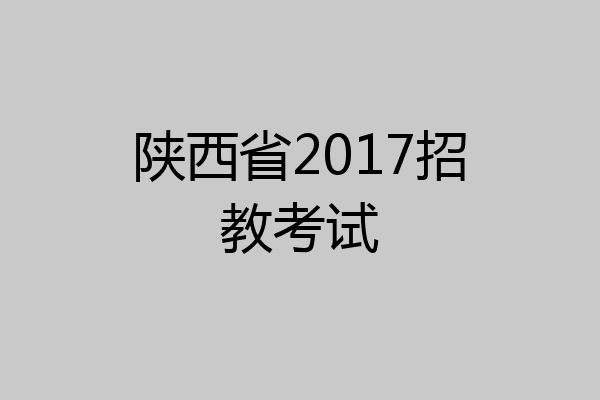 陕西省2017招教考试