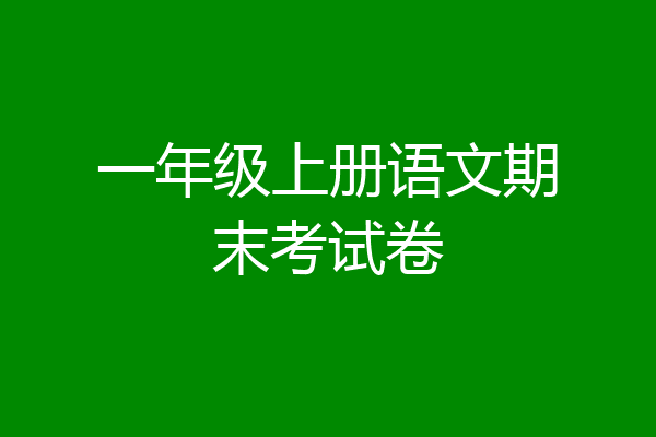 一年级上册语文期末考试卷