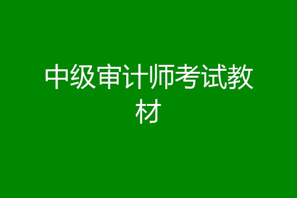中级审计师考试教材