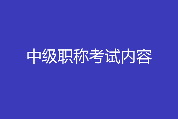 中级职称考试内容