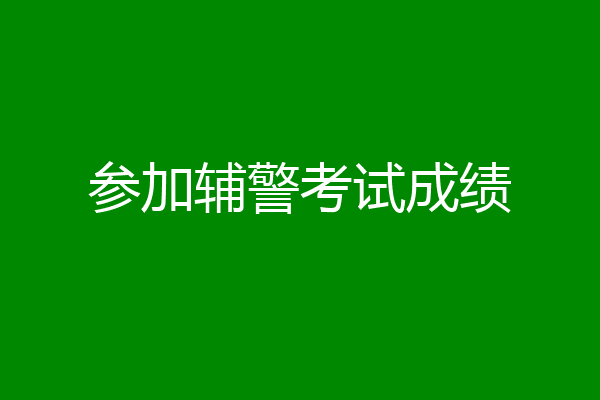 参加辅警考试成绩
