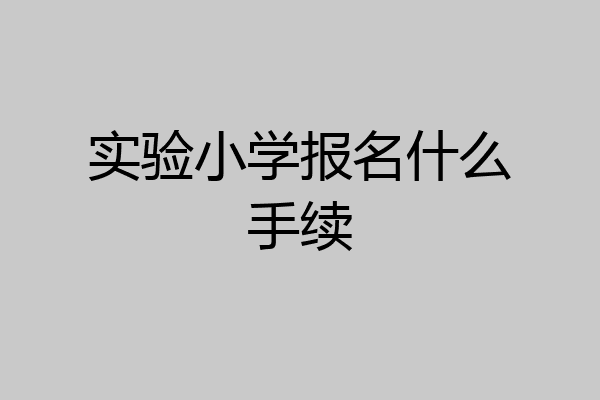 实验小学报名什么手续