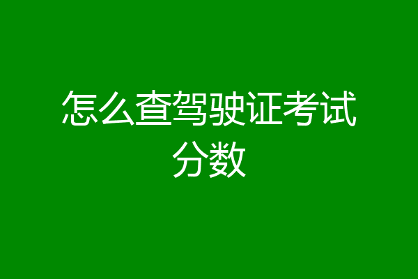怎么查驾驶证考试分数