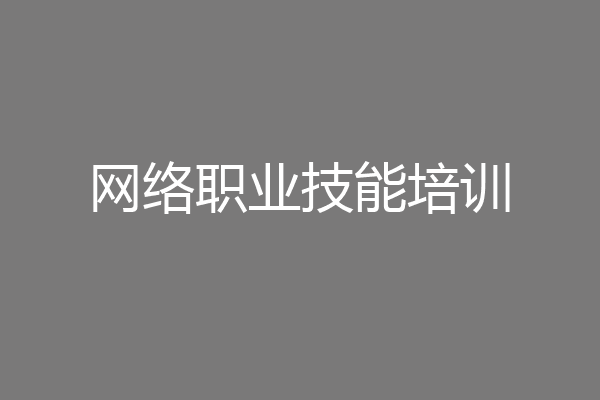 网络职业技能培训