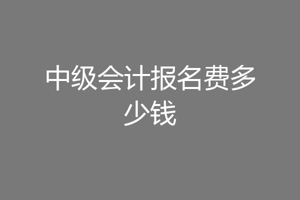 中级会计报名费多少钱