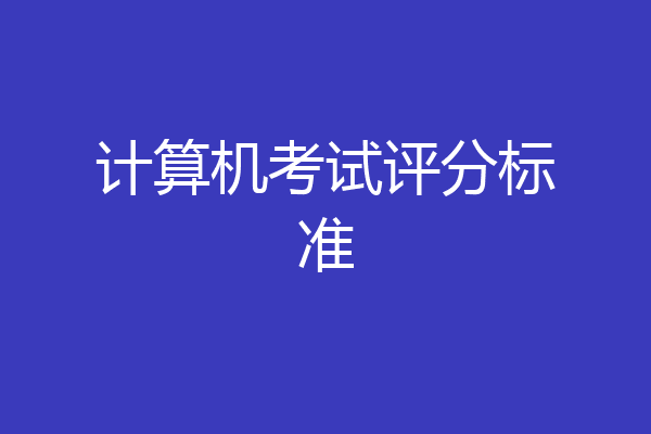 计算机考试评分标准