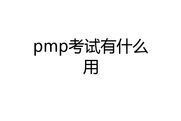 pmp考试有什么用