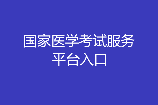 国家医学考试服务平台入口