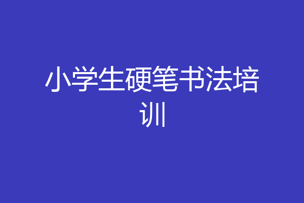 小学生硬笔书法培训