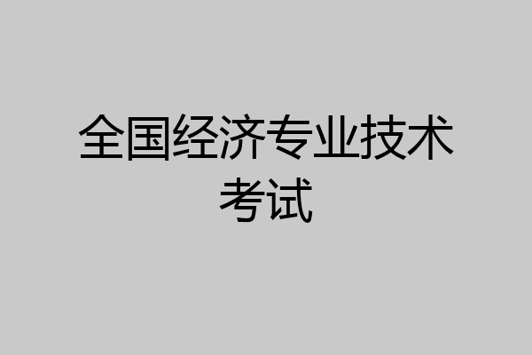 全国经济专业技术考试