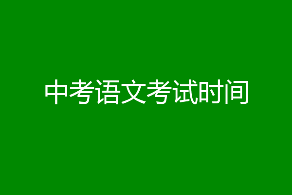 中考语文考试时间