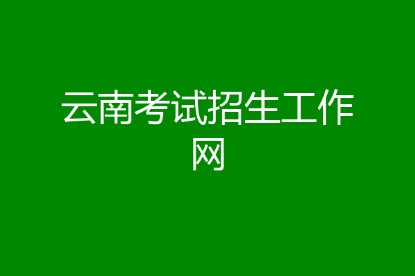 云南考试招生工作网