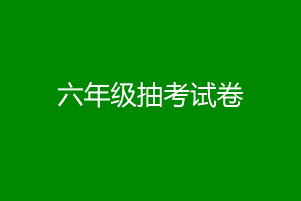 六年级抽考试卷