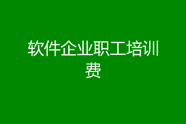软件企业职工培训费