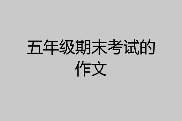 五年级期末考试的作文
