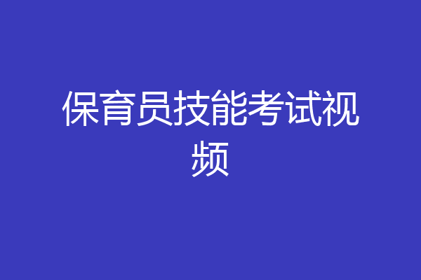 保育员技能考试视频