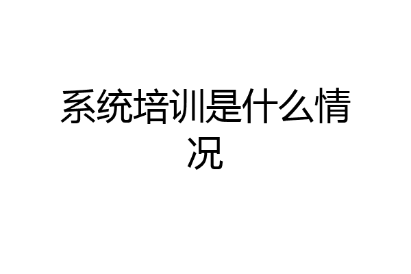 系统培训是什么情况
