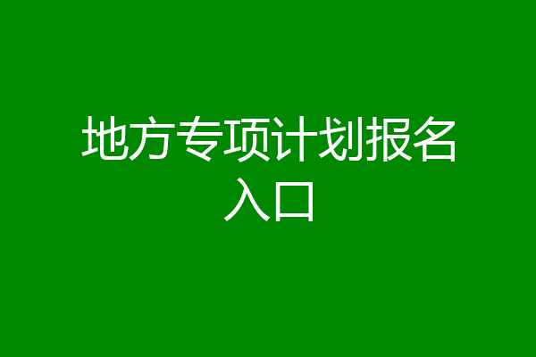 地方专项计划报名入口
