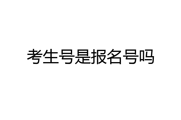 考生号是报名号吗