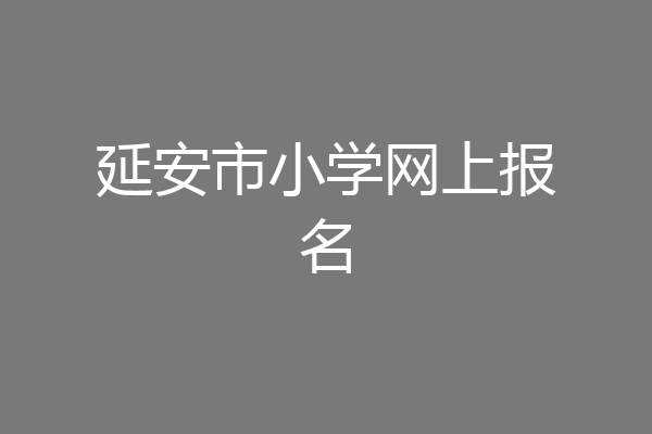 延安市小学网上报名