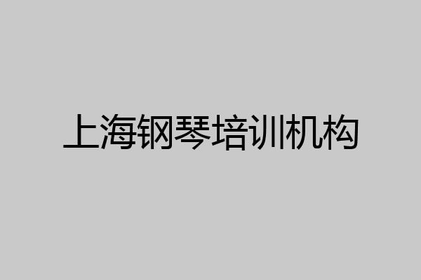 上海钢琴培训机构