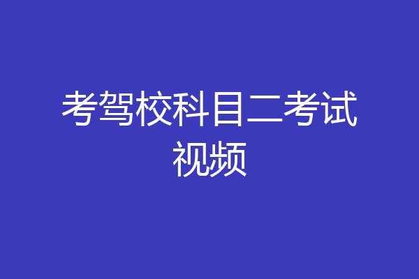 考驾校科目二考试视频