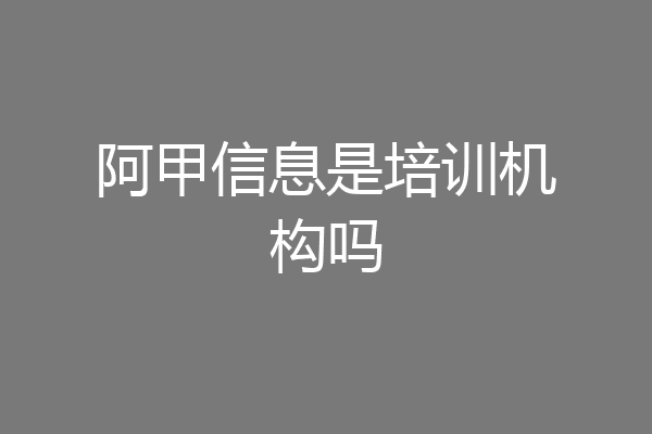 阿甲信息是培训机构吗