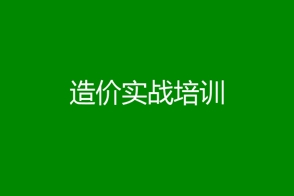造价实战培训