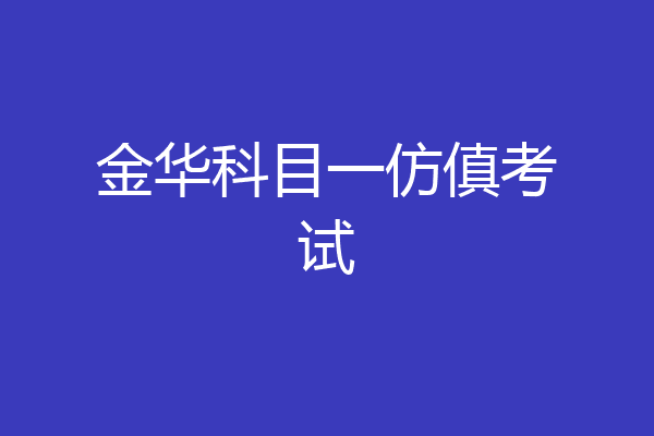 金华科目一仿傎考试
