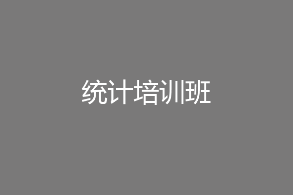 统计培训班