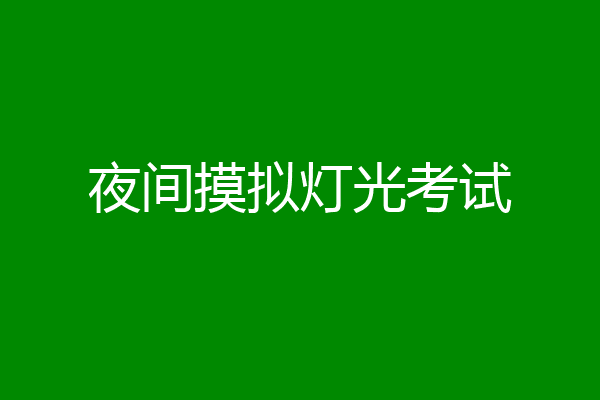夜间摸拟灯光考试
