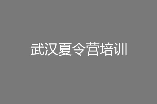 武汉夏令营培训