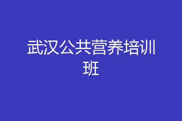 武汉公共营养培训班