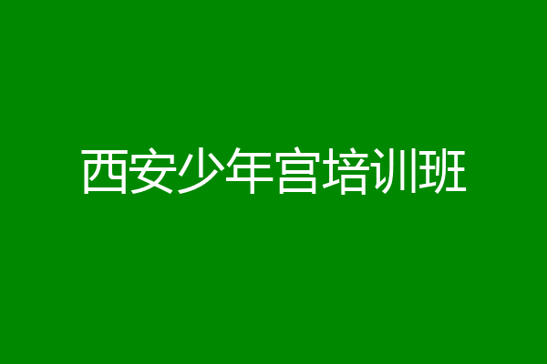 西安少年宫培训班