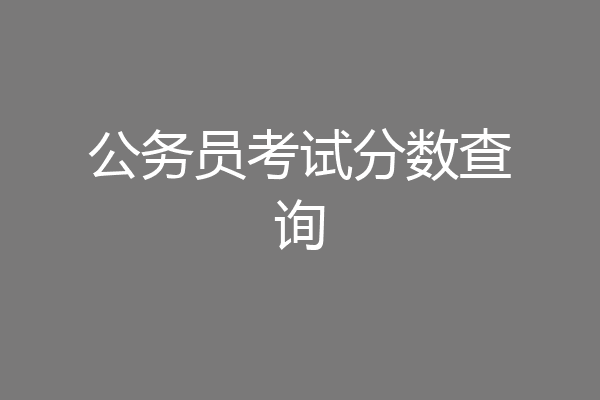 公务员考试分数查询
