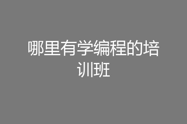 哪里有学编程的培训班