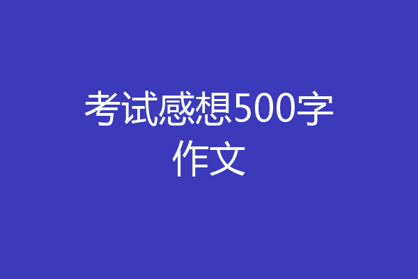 考试感想500字作文