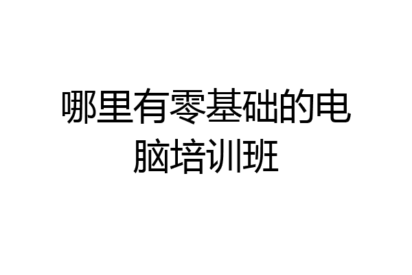 哪里有零基础的电脑培训班