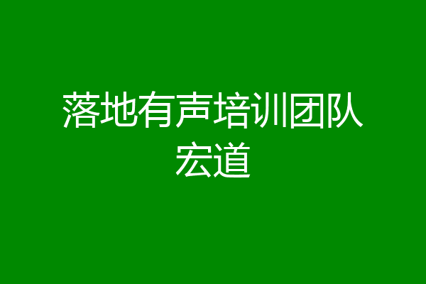 落地有声培训团队宏道