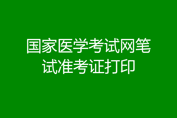 国家医学考试网笔试准考证打印