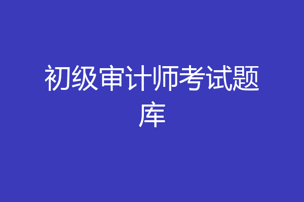 初级审计师考试题库
