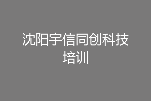 沈阳宇信同创科技培训